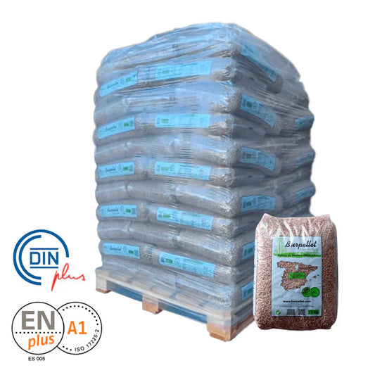 Pellets de Madera Burpellet - 1 Palet de 77 Sacos de 15 kg (Certificado ENplus A1)