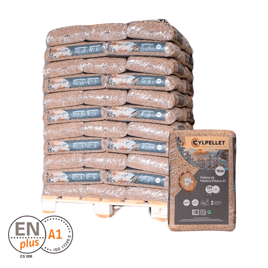 Pellets de Madera CYL - Palet Completo de 100 Sacos de 15kg