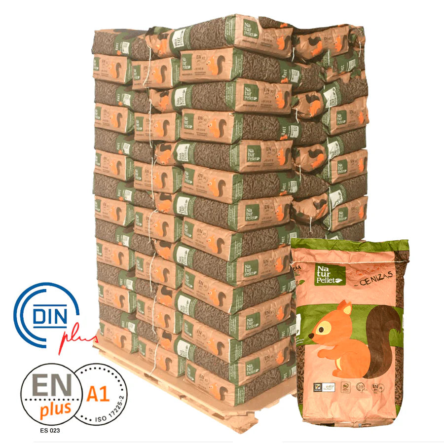 Naturpellet - 2 Palets de Pellets de Madera Certificado ENplus A1 (154 sacos de 15 kg)